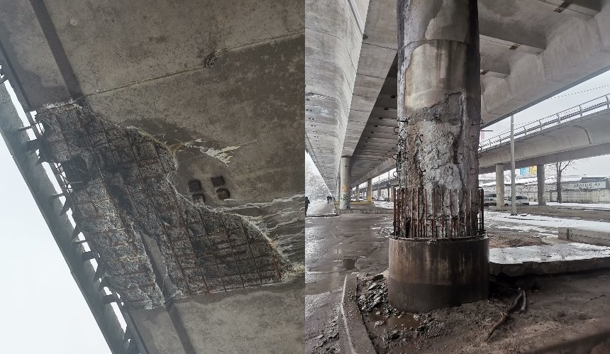 В сети появились фото «аварийных» опор Южного моста: реакция «Київавтодор»