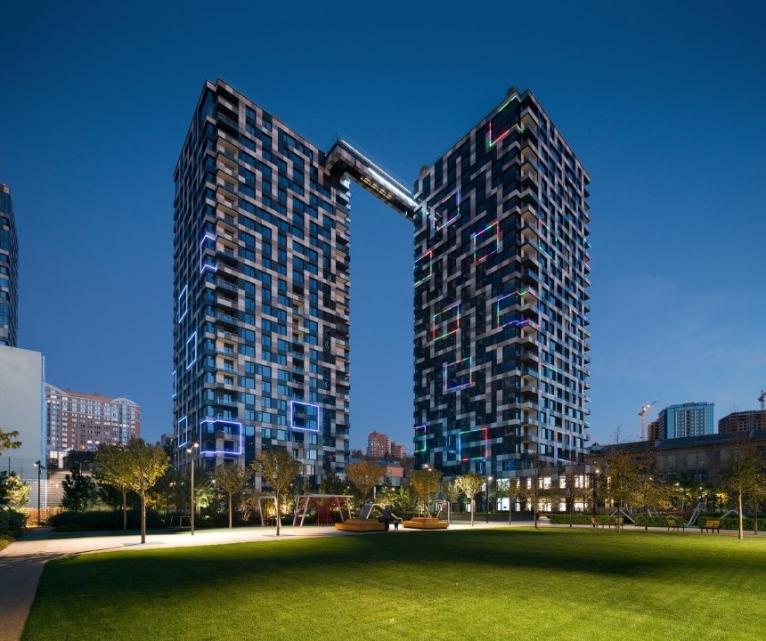 Tetris Hall Apartments. Фото: Landscape architecturestudio Kotsiuba / archdaily.com