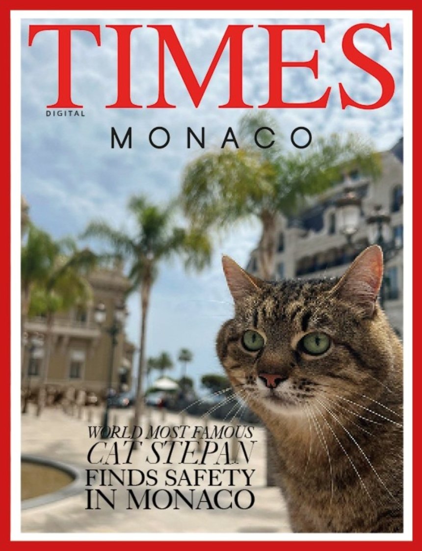 Харківський Instagram-блогер кіт Степан опинився на обкладинці "Times Monaco"
