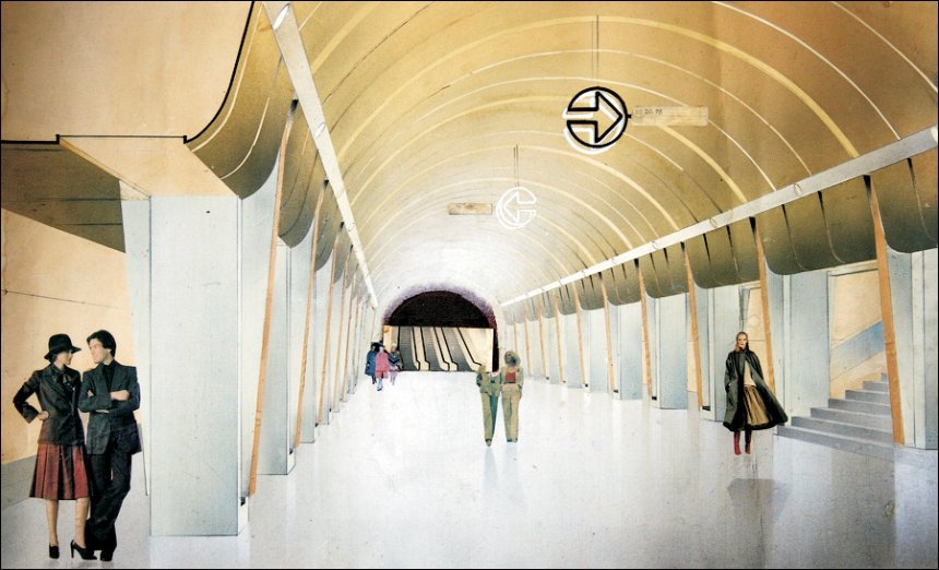 Історія київського метро: ескіз інтер'єру станції «Золоті ворота»