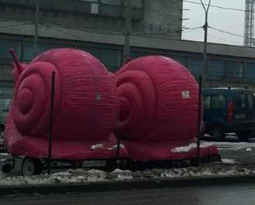 Киевляне обнаружили парковку "розовых улиток" (фото)