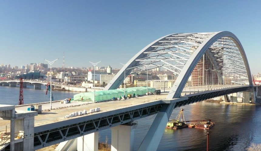 Кличко показал, как идет строительство Подольского моста: фото