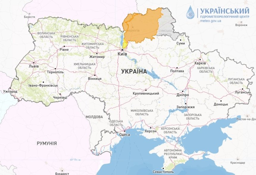 У Київській області можливе підтоплення через льодову кригу на Десні 