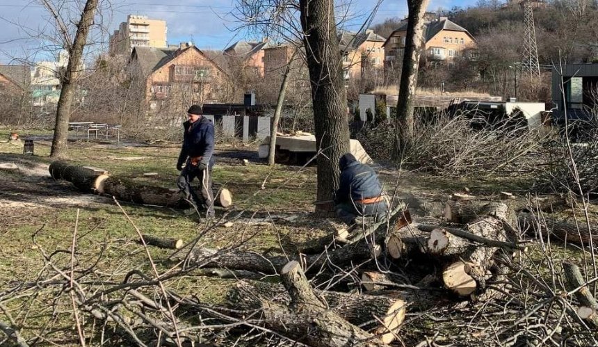 Чому в столичному парку на Солом'янці вирубують дерева