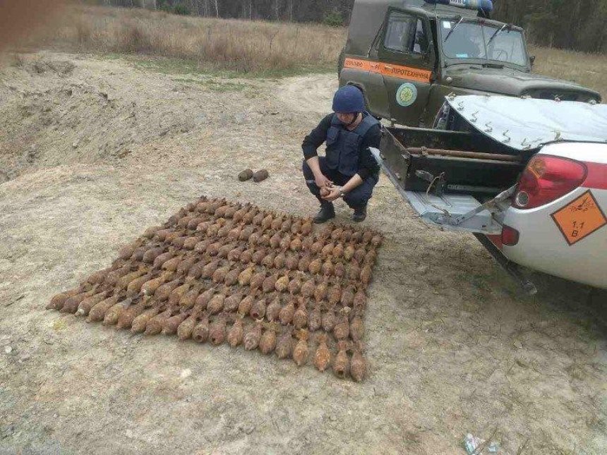 В Киеве на Лысой горе нашли более сотни мин (фото)