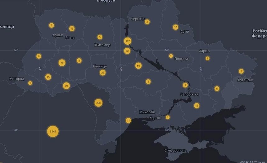 В СНБО создали интерактивную карту распространения коронавируса