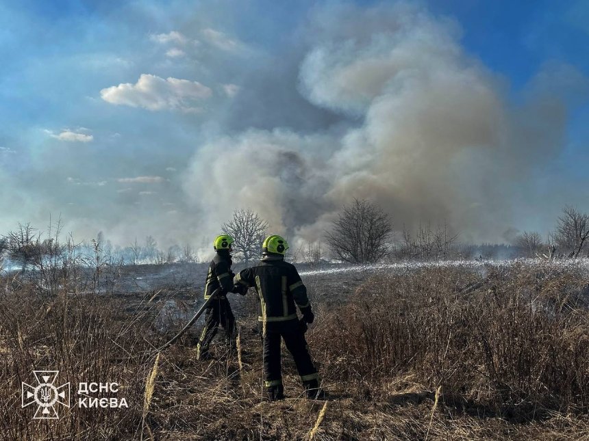 На Подолі палає трава та сміття