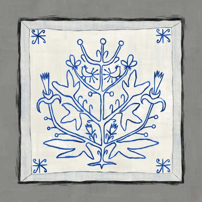 Український бренд етнічного одягу EmbroideredGem створив лляні серветки з синіми орнаментами 19 століття. 