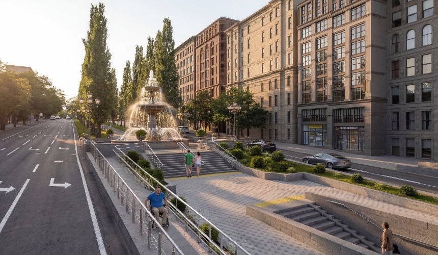 Фонтан і наземні переходи: це рендери оновлення площі біля Бессарабки&nbsp;