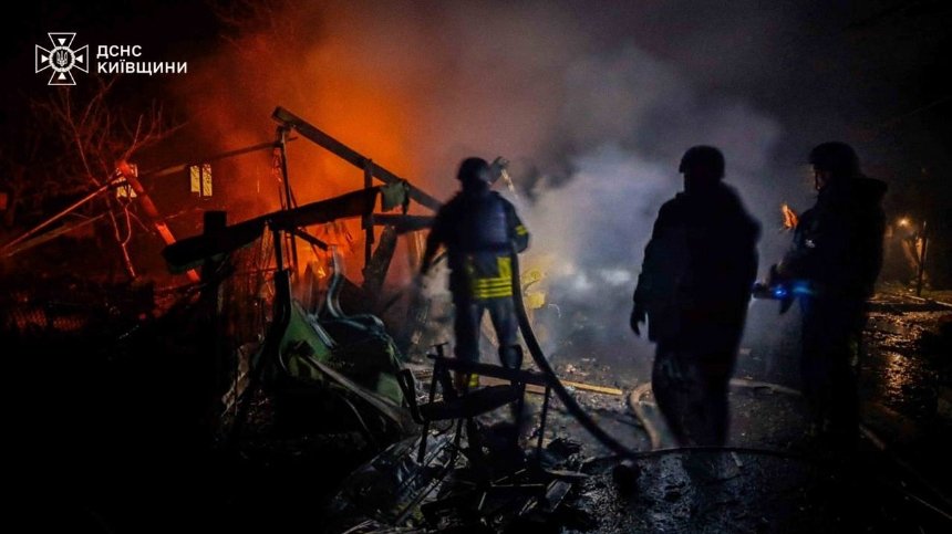 Нічна атака дронів на Київщину 15 квітня