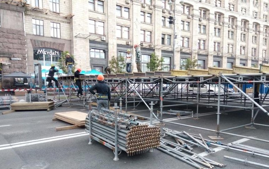 Лига чемпионов 2018: в центре Киева начался монтаж фан-зоны (фото)