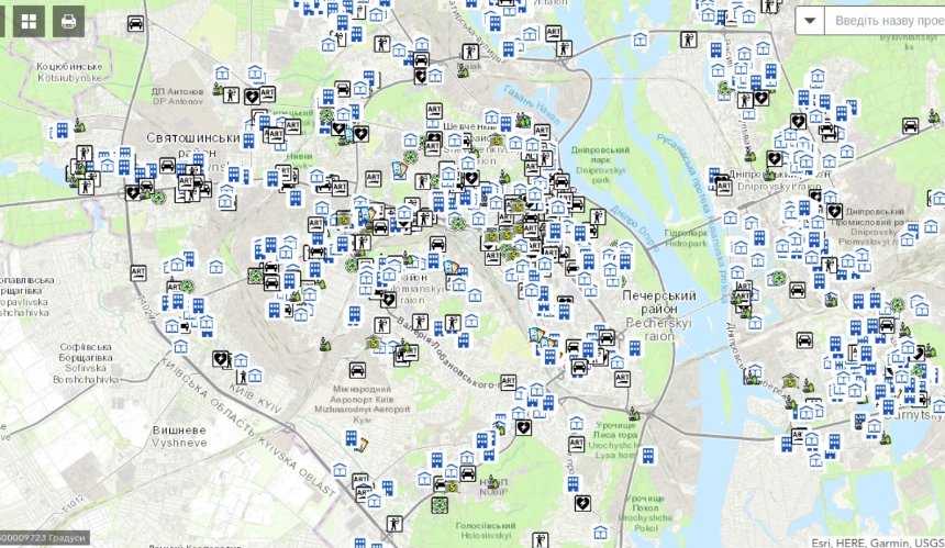 В Киеве появилась карта с проектами Общественного бюджета