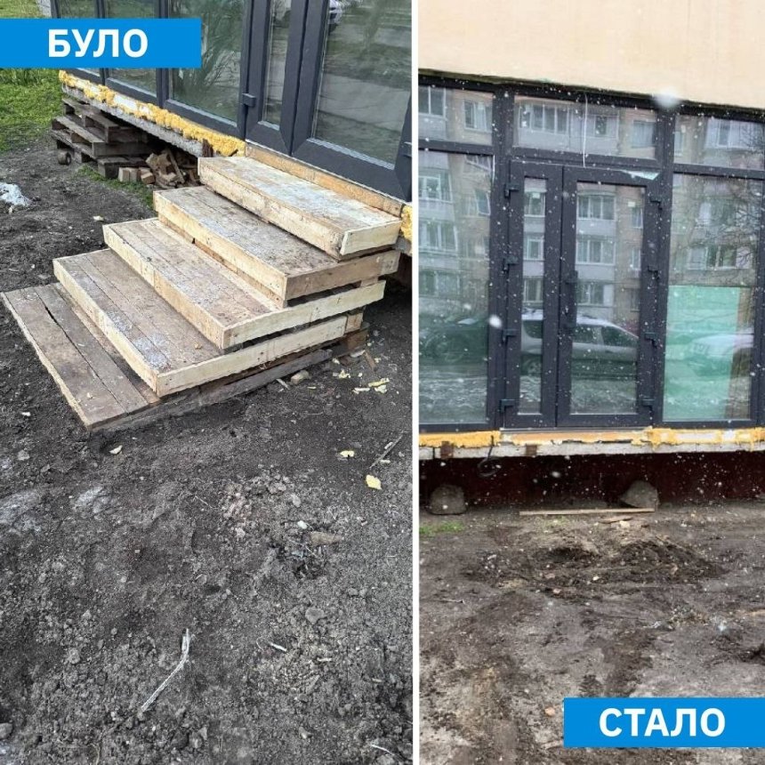 В Оболонському районі Києва тричі за місяць демонтували сходи до одного кафе: фото