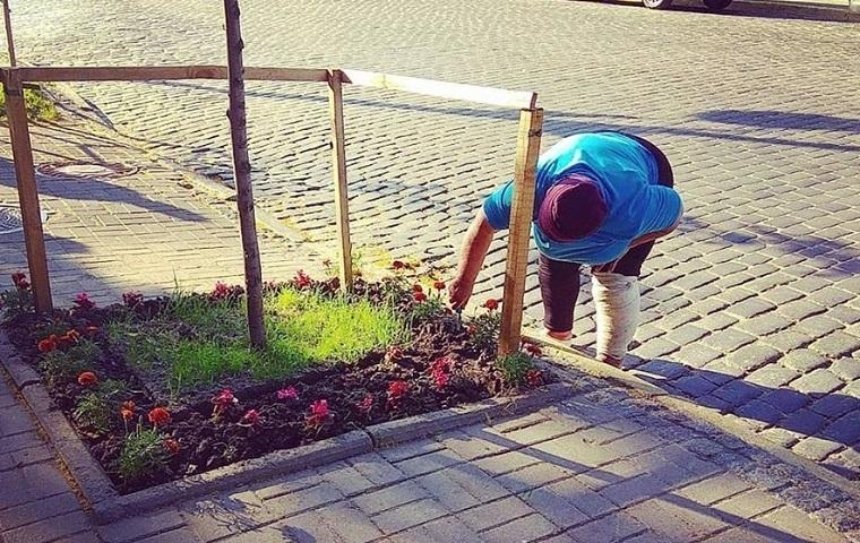 У центрі Києва бездомна жінка почала вести господарство (фото)
