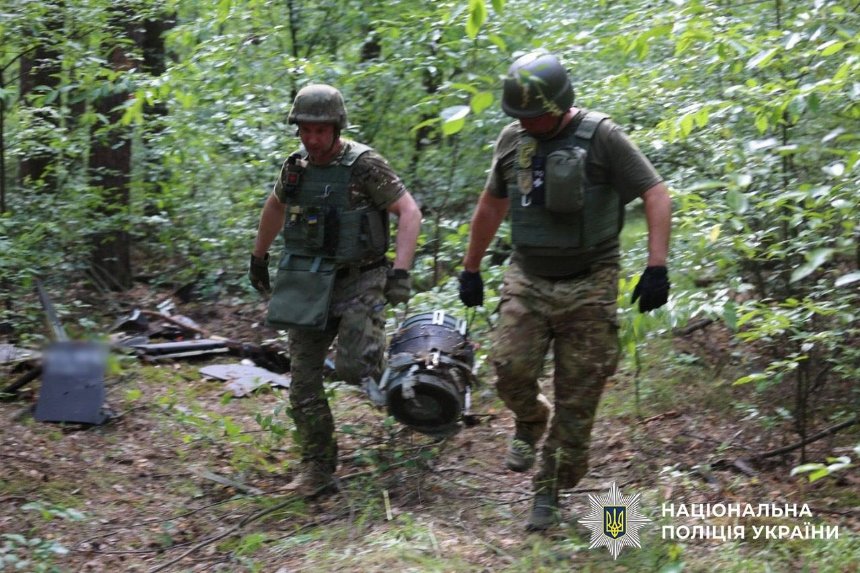 Після нічної атаки в лісосмузі на околицях Києва знайшли два російські БпЛА: фото