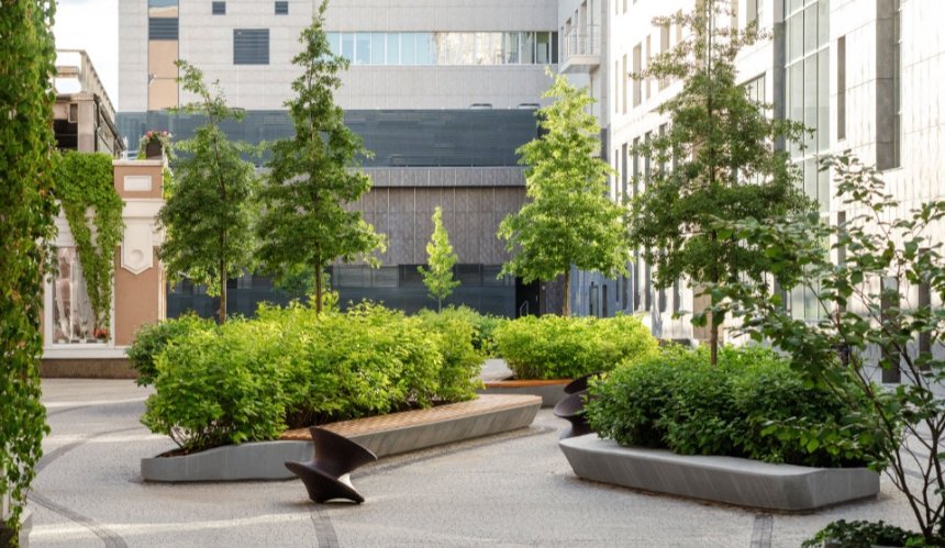 Архітектори представили проєкт зеленого простору у дворі бізнес-парку Києва: фото 