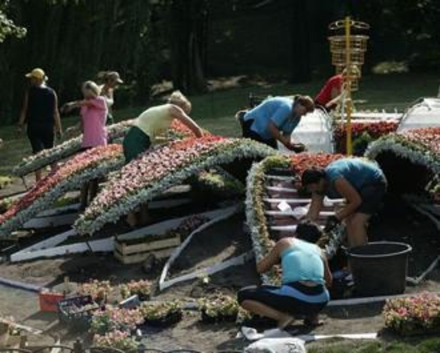 В Киеве готовят патриотическую выставку из тысяч ярких цветов (фото)