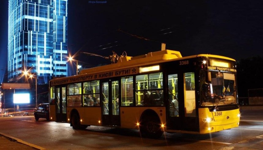 В Киеве запускают новый ночной троллейбус