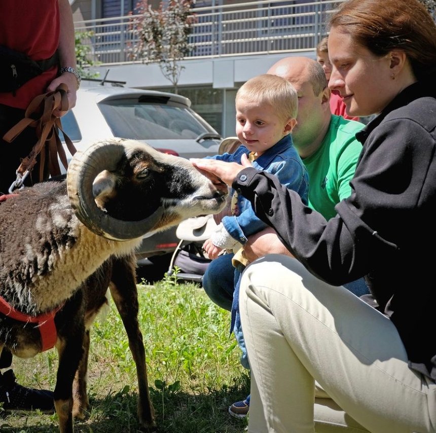 Тварини-асистенти із Київського зоопарку влаштували терапію для дітей в Охматдиті