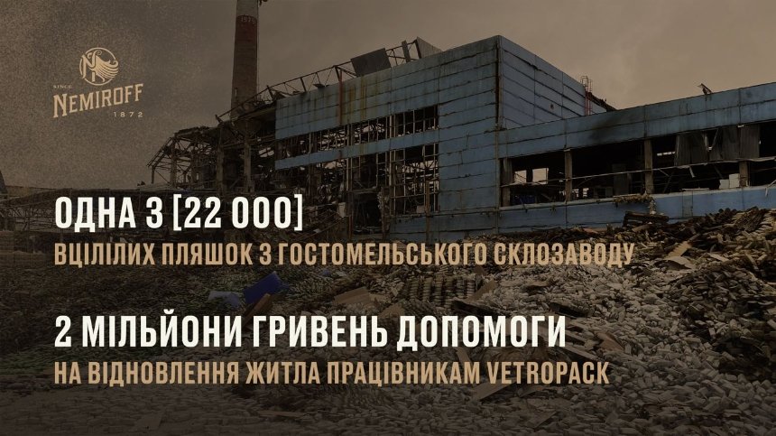 Nemiroff випустила лімітовану лінійку: ОДНА З [22 000] для підтримки постраждалих у Гостомелі