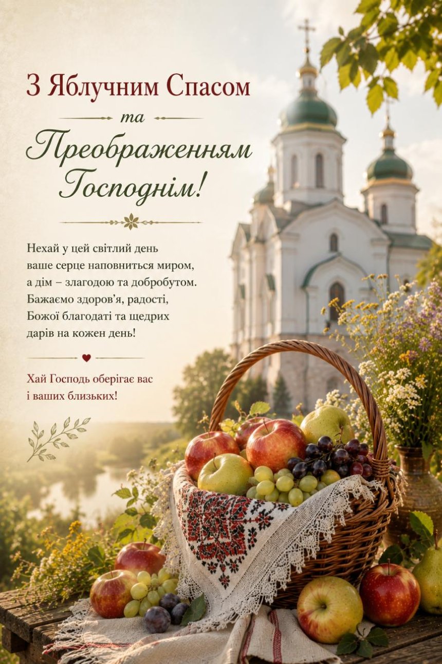 Християнські привітання з Яблучним Спасом