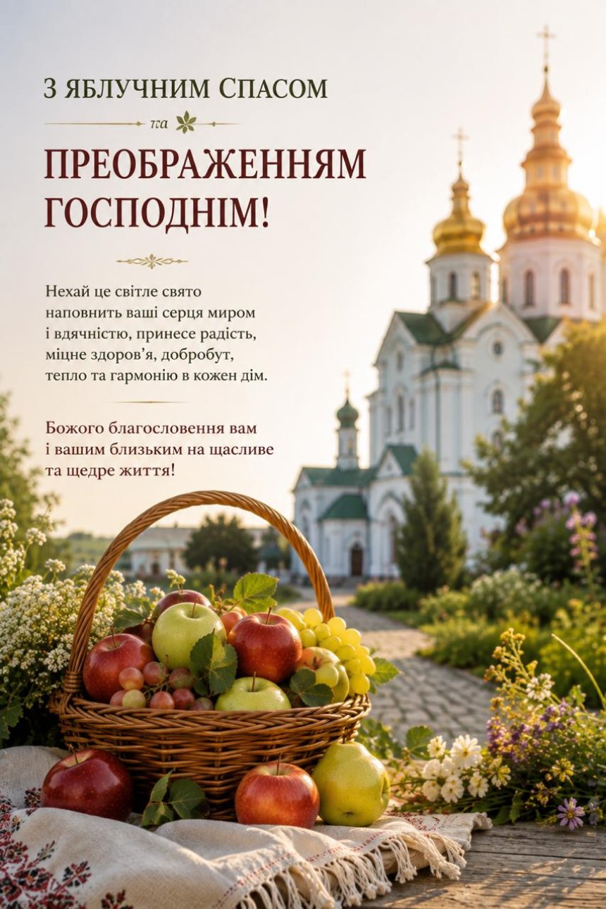 Привітання з Яблучним Спасом у картинках