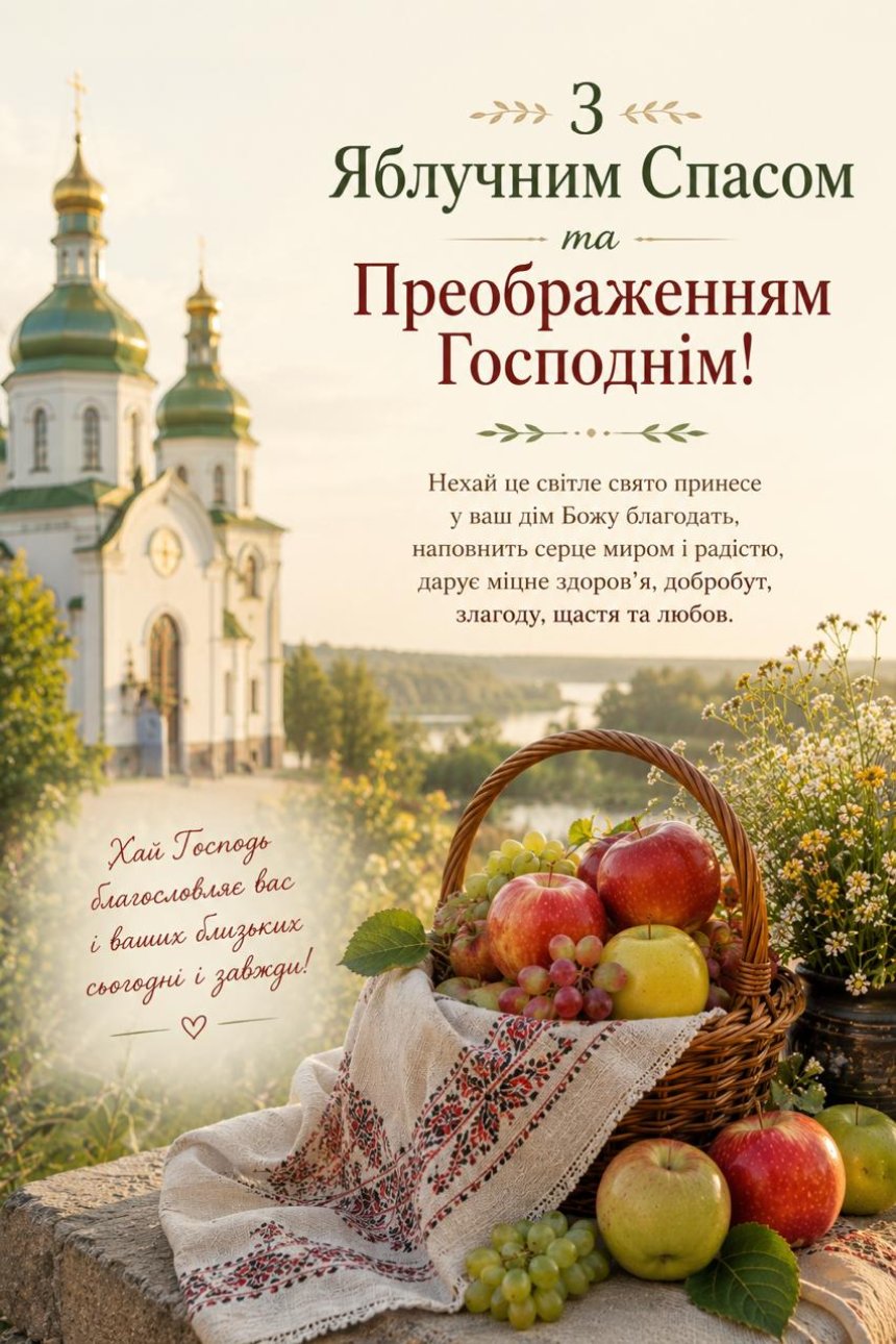 Українські листівки з Яблучним Спасом