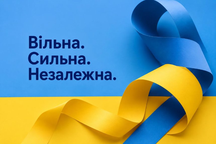 Вільна, сильна, незалежна Україна — патріотична листівка