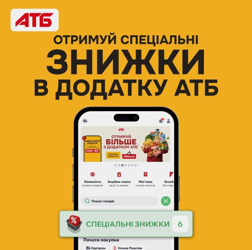 Додаткові спеціальні знижки в додатку АТБ