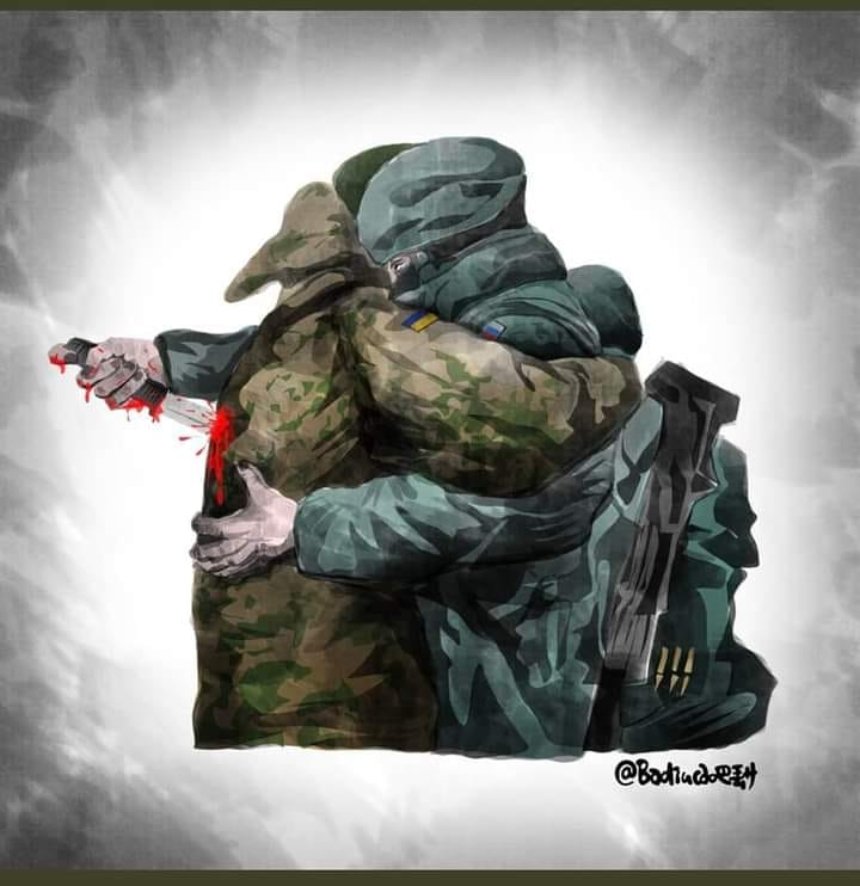 Малюнок-відповідь справжніх відносин між українськими і російськими солдатами