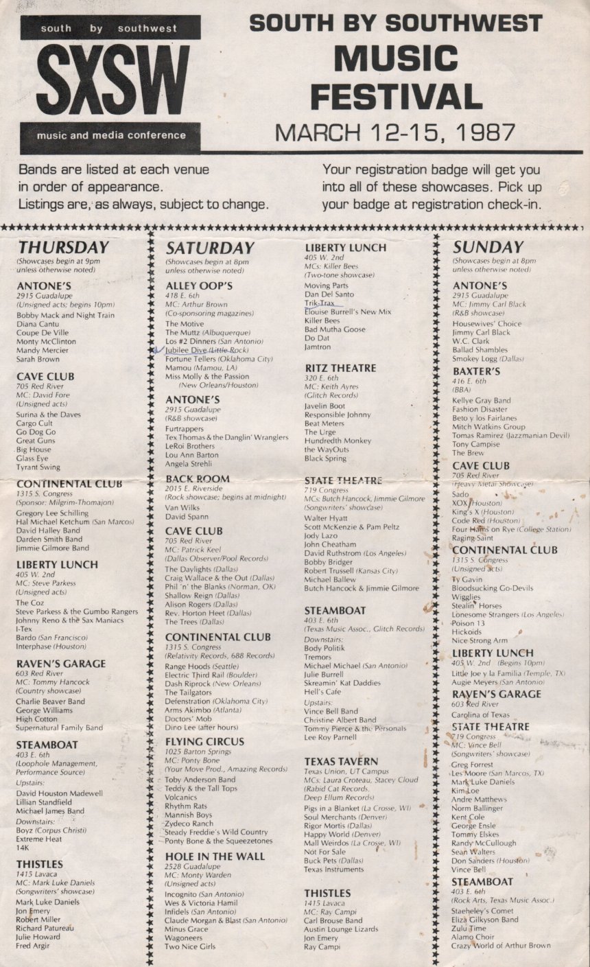 SXSW 1987 SXSW 1987