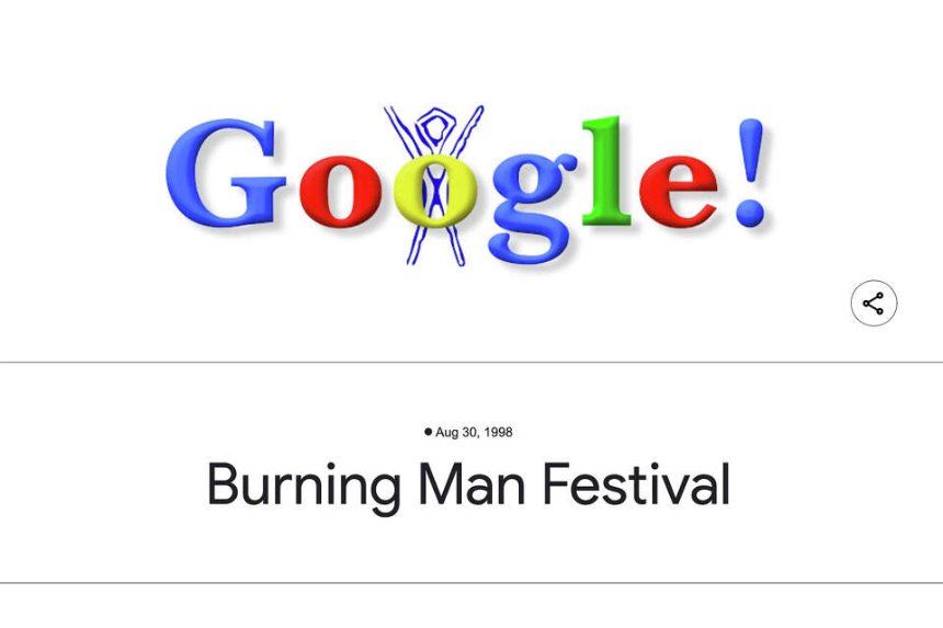 Перший Google Doodle з’явився 30 серпня 1998 року