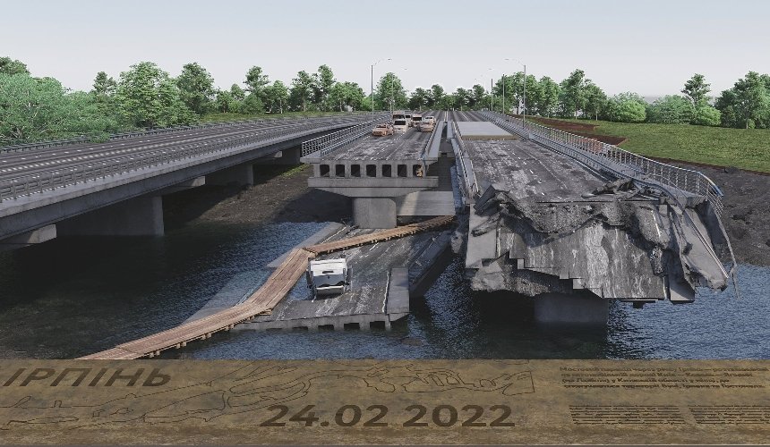 Balbek Bureau створили проєкт меморіалу біля зруйнованого мосту в Ірпені