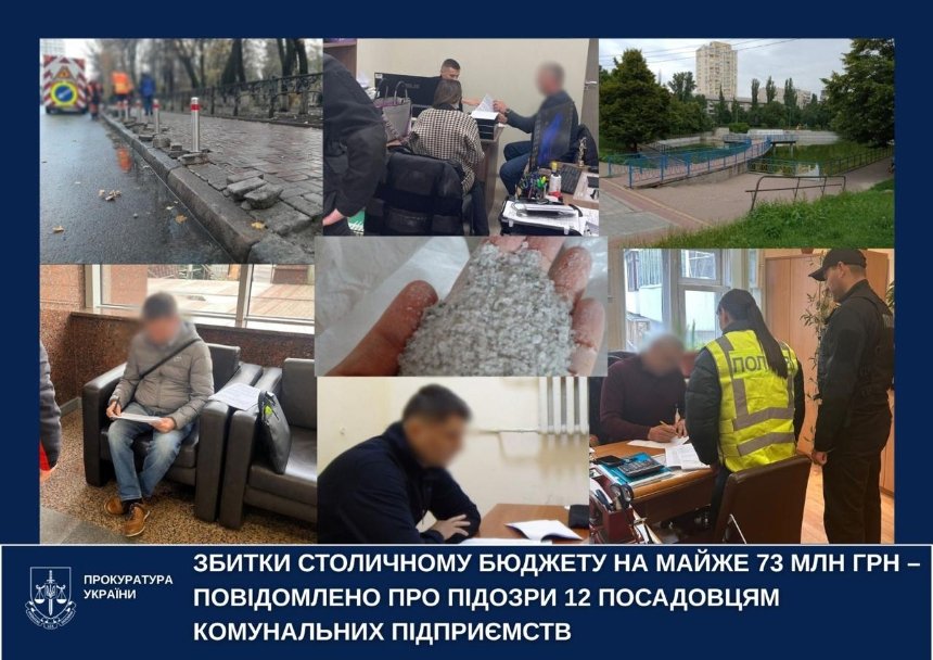 Збитки на майже 73 млн грн: посадовцям київський комунальних підприємств оголосили підозри