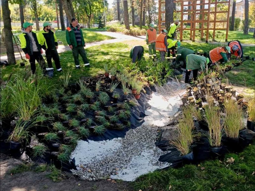 У сквері "Кусум" на ДВРЗ у Києві облаштували два дощові садки