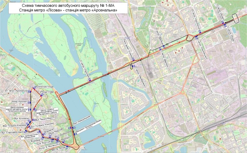 У Києві з 29 жовтня запускають нові автобуси-дублери метро