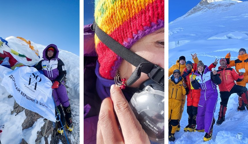 Перша українська альпіністка на Манаслу Антоніна Самойлова підняла прапор SOVA на вершині гори: відео