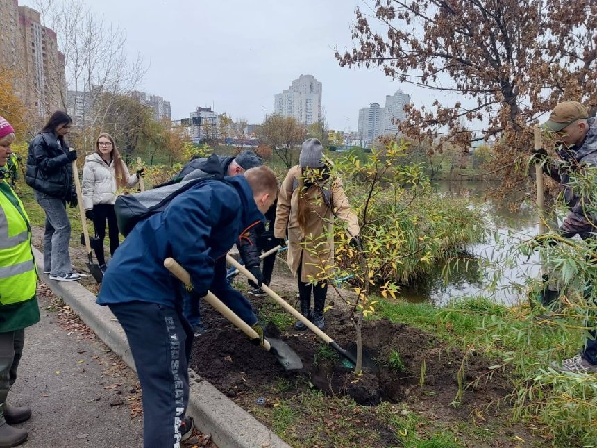 У парку "Позняки" висадили молоді верби