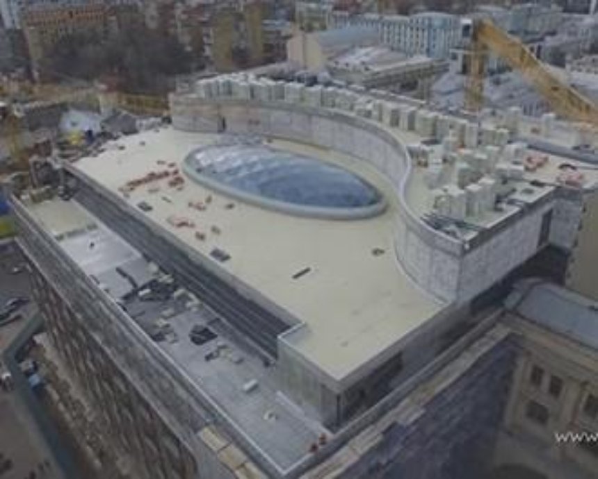 В сети появилось видео реконструкции киевского ЦУМа с высоты птичьего полета