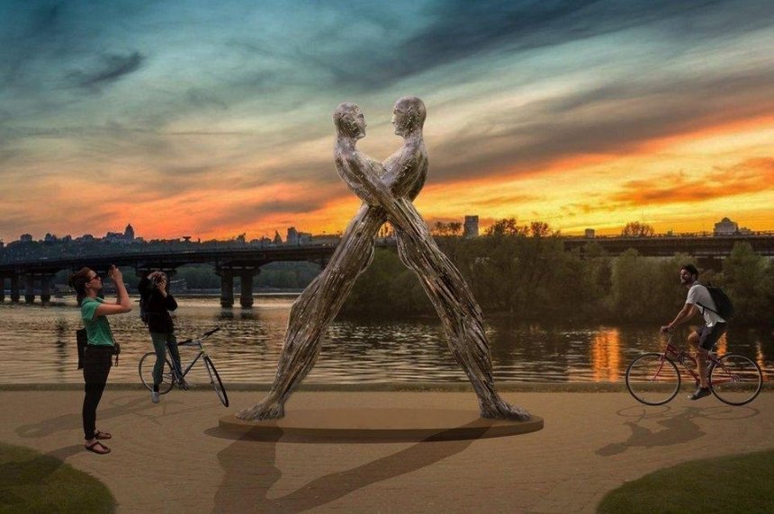 «Единение»: в Киеве на берегу Днепра установят необычную скульптуру (фото)