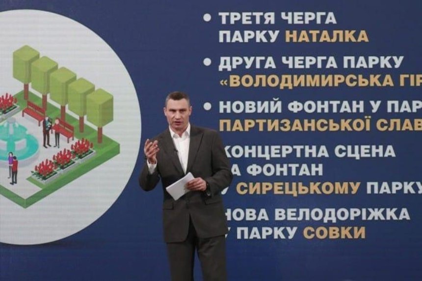 Кличко: «За 2018 год мы реконструировали и отремонтировали в Киеве 104 парка и сквера»