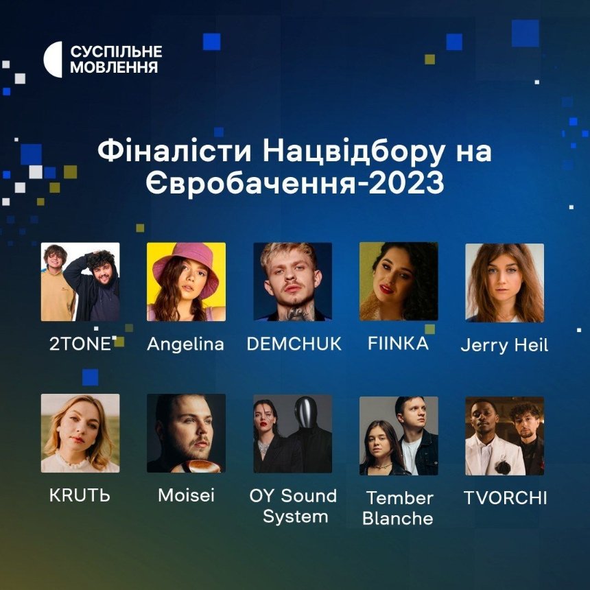 Фіналісти Нацвідбору на Євробачення-2023