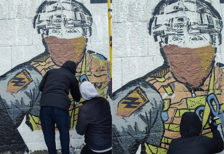У Києві створили новий мурал на підтримку полонених захисників “Азовсталі”
