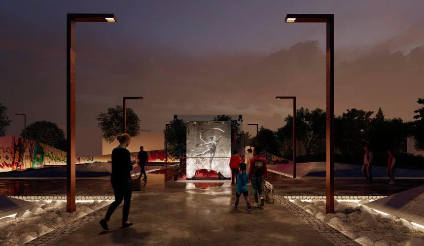 Сквер із інсталяцією графіті Бенксі: нова концепція благоустрою Ірпеня