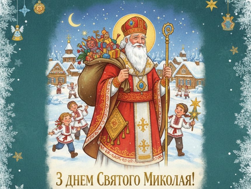 Привітання з Днем святого Миколая у листівках