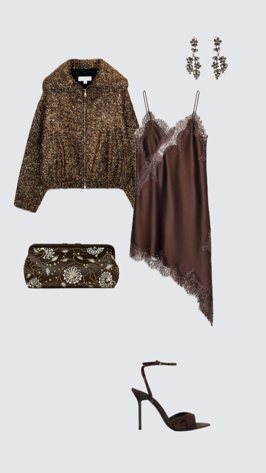 Сукня-комбінація з мереживом на Новий рік 2026