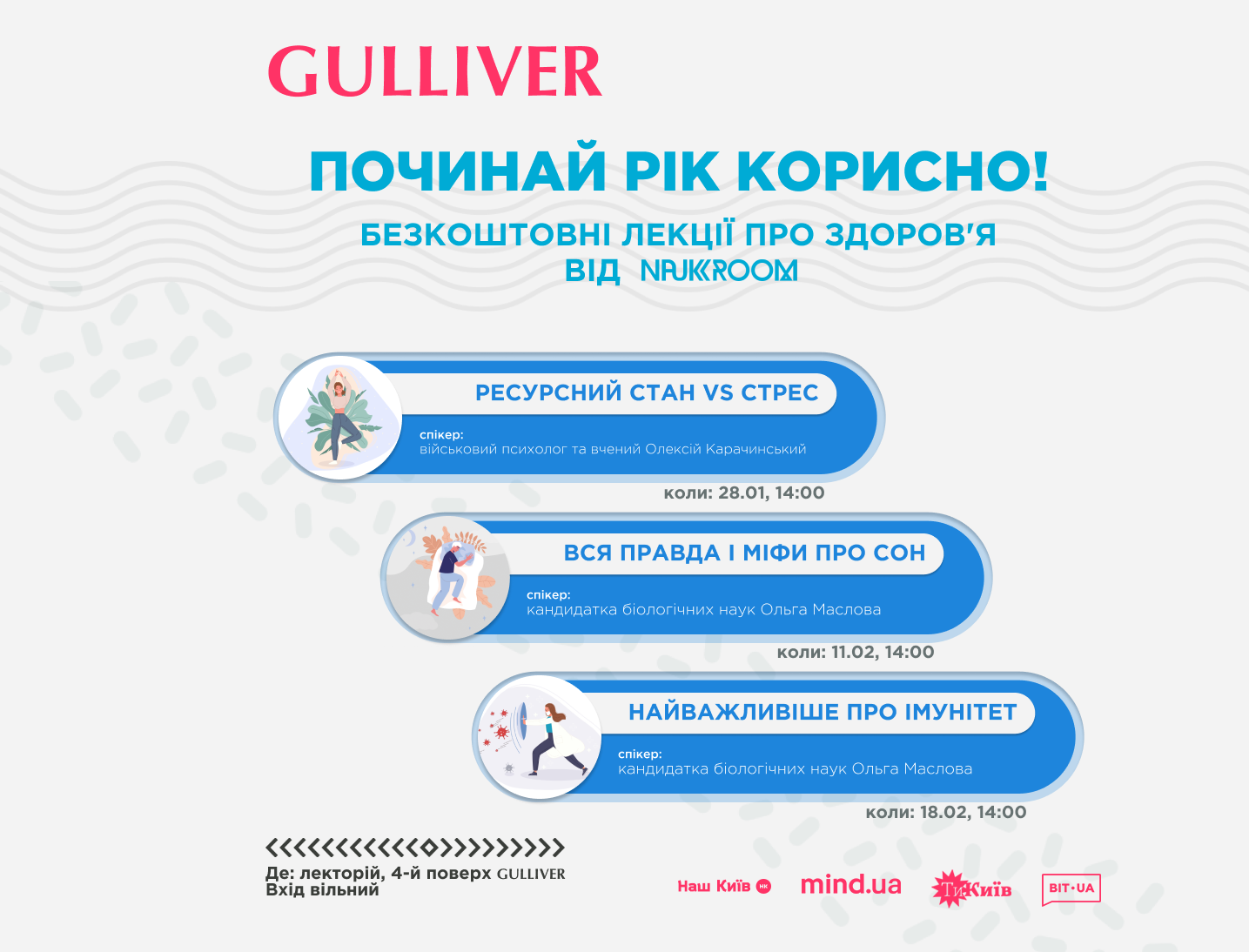 У ТРЦ Gulliver пройдуть безкоштовні лекції про здоров’я