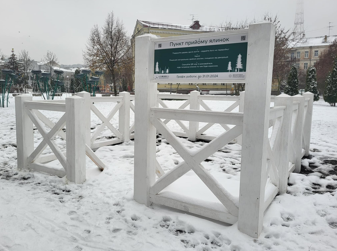 4 січня у Києві запрацювали пункти прийому новорічних ялинок: куди нести