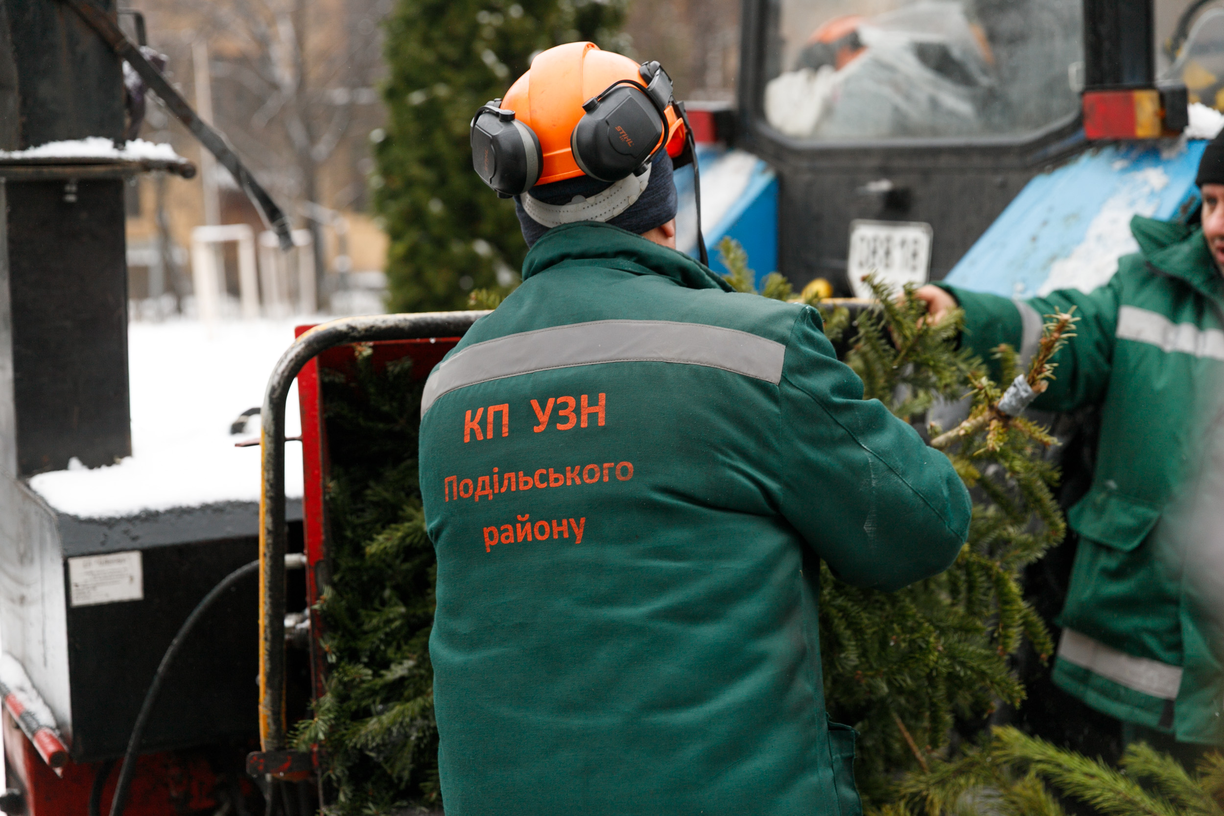 У Києві показали, як переробляють новорічні дерева