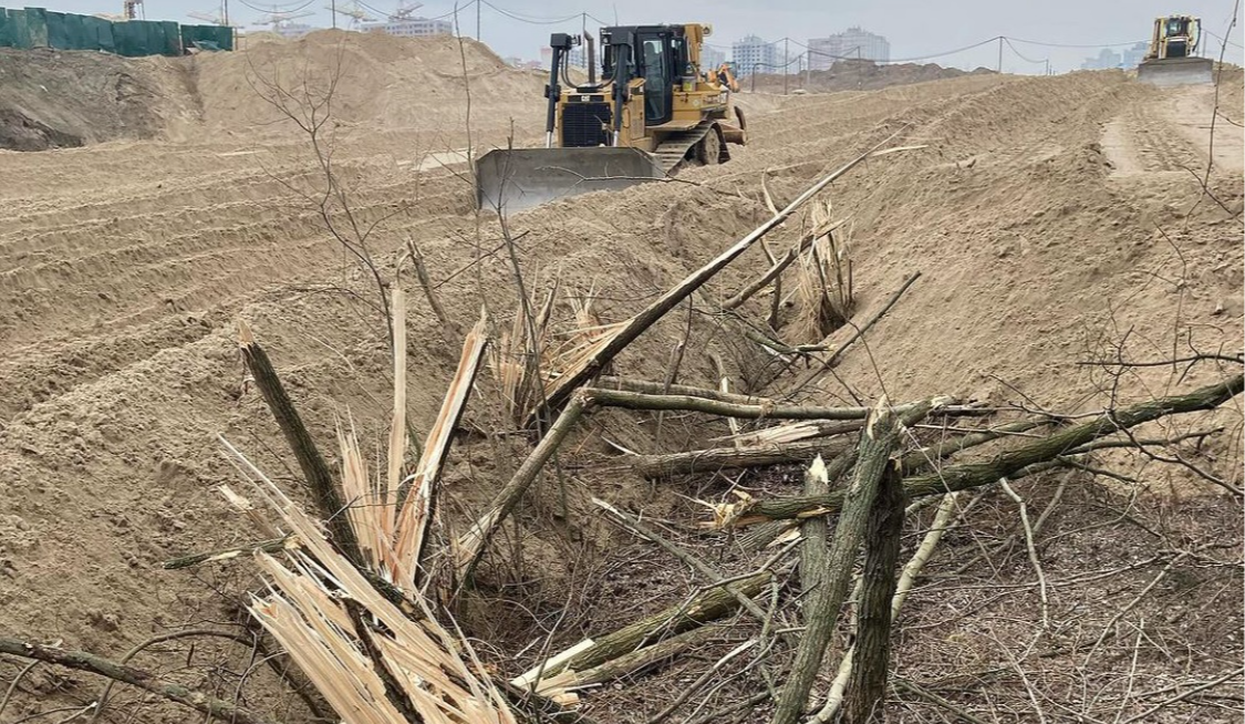 На території екопарку “Осокорки” почали знищувати ліс: фото
